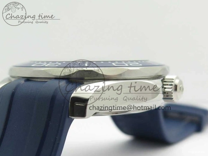 0406 StreetReady 2018 Seamaster Diver 300M VSF 1:1 Best Edition Blue Ceramic Gray Dial on Blue Rubber Strap A8800 V2 (Black Balance Wheel) 7963